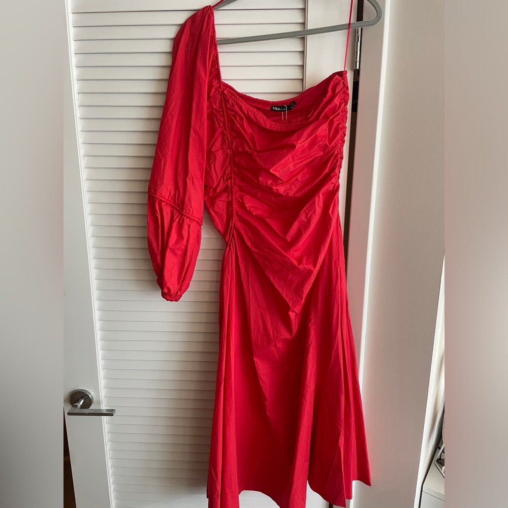 INA Dress — NWT red, one shoulder, midi dress